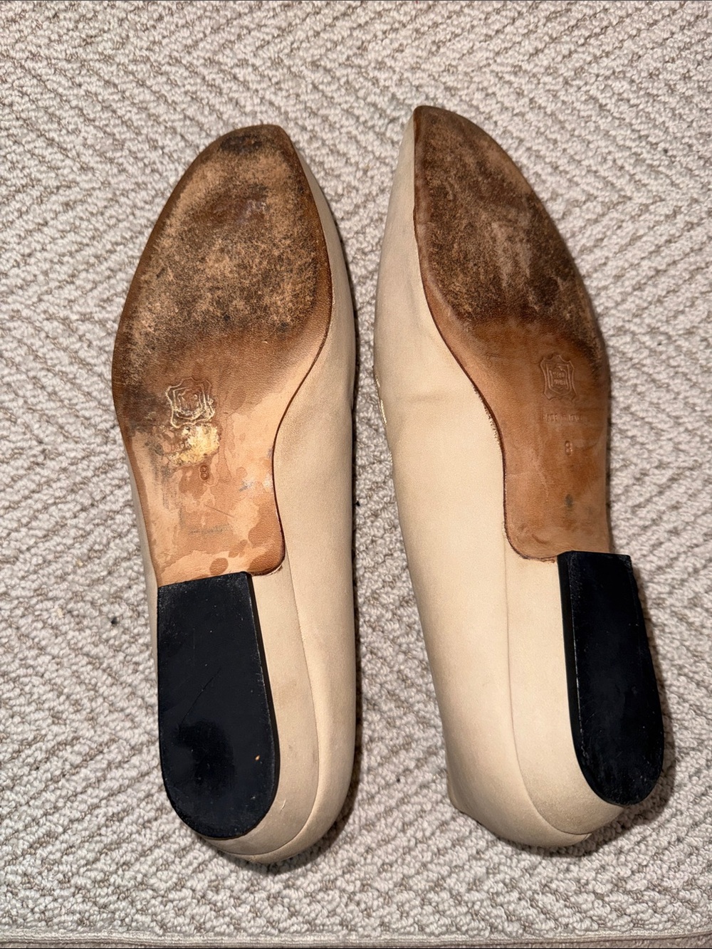 Donna Karan Vintage Taupe Slip-On Loafers Made in Italy - Picture 5 of 7